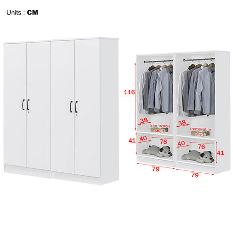 Image of Cyprus Series 4 Door Wardrobe in Full White Colour