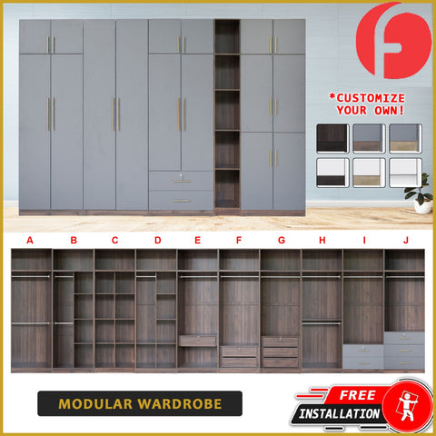 Image of Islah Series Customizable Modular Wardrobe With Top 2-Door up to 8-Door in 6 Colours
