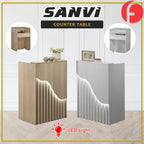 Sanvi Counter Table with Drawer with Lock & LED Lights in White or Natural Colour