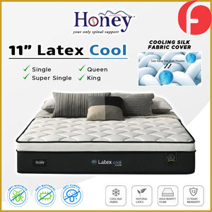Honey Latex Cool 11" Natural Latex Cooling Silk Mattress - All Sizes Available