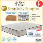 King Koil Simplicity SUPPORT 11" Mattress Flax Linen Collection - w/ Pillow - All Sizes