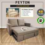 Peyton 2-Seater Sofa Bed High Density Comfortable with PetFriendly Options in 48 Colours