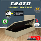 Crato 16" SBD Lift Up Storage Bed Base Bedframe - Pet-Friendly Option / Mattress Option