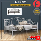 Ginny Single Metal Daybed Bed Frame Copper or White Colour - w/ Mattress Option