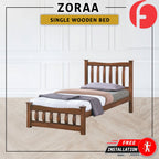 Zoraa Single Pull-Out Bedframe Solid Wood Slatted Base  - w/ Mattress Option