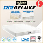 MyLatex Deluxe 4"/6" Mattress 100% Natural Latex & Damask Fabric - All Sizes Available