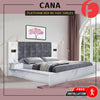 Cana Queen/King Size Platform Bed Frame with Side Table w/ Drawers & Hidden Storage