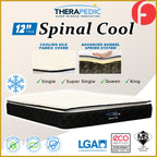 Therapedic Spinal Cool 12" Mattress Bonnel Spring w/ Cooling Silk Fabric - All Sizes