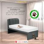 OrthoCoil Toronto Bed Frame Pet Friendly Scratch-Resistant Fabric With Mattress Add-On Options