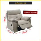 Mikee 1-Seater Recliner Sofa Set - PetFriendly Scratch-Resist