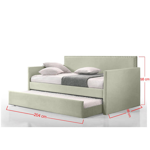 Image of Anthony Upholstered Casual Daybed Set with Trundle and Mattress Option