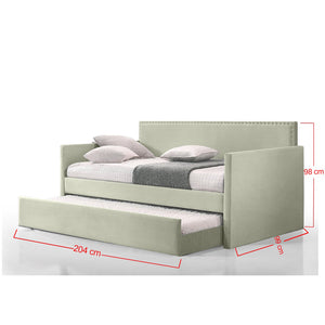 Anthony Upholstered Casual Daybed Set with Trundle and Mattress Option