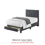 Taylor Twin Bed Frame with Drawer / Side Table  - PetFriendly Scratch-Resistant