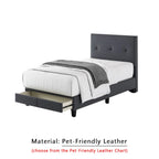 Taylor Twin Bed Frame with Drawer / Side Table  - PetFriendly Scratch-Resistant
