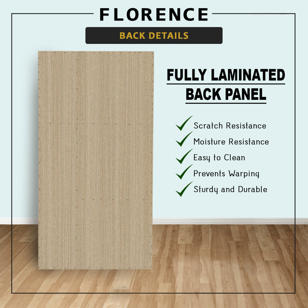 Florence Series 1/2/3/4/5 Doors Tall Wardrobe with Drawers and Top Cabinet in Natural