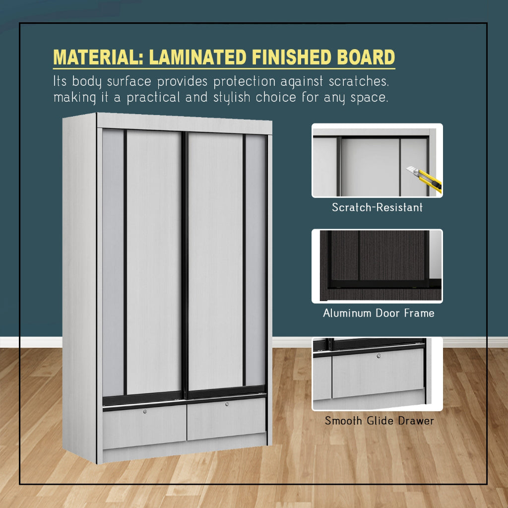 Frankfurt Series 4FT 2-Door Sliding Door Wardrobe in 50 Models Available