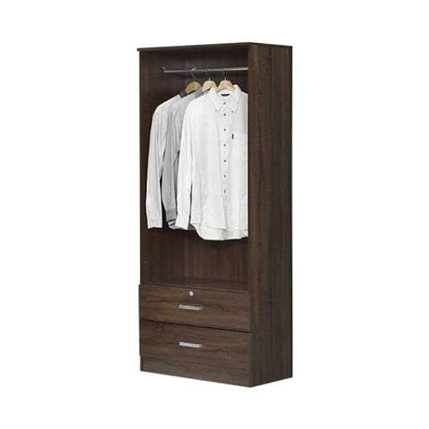 Image of Berlin Series 2 Door with Drawers Soft Closing Wardrobe in Columbia Walnut Colour