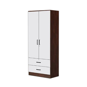 Berlin Series 2 Door with Drawers Soft Closing Wardrobe in Cherry Oak + White Colour