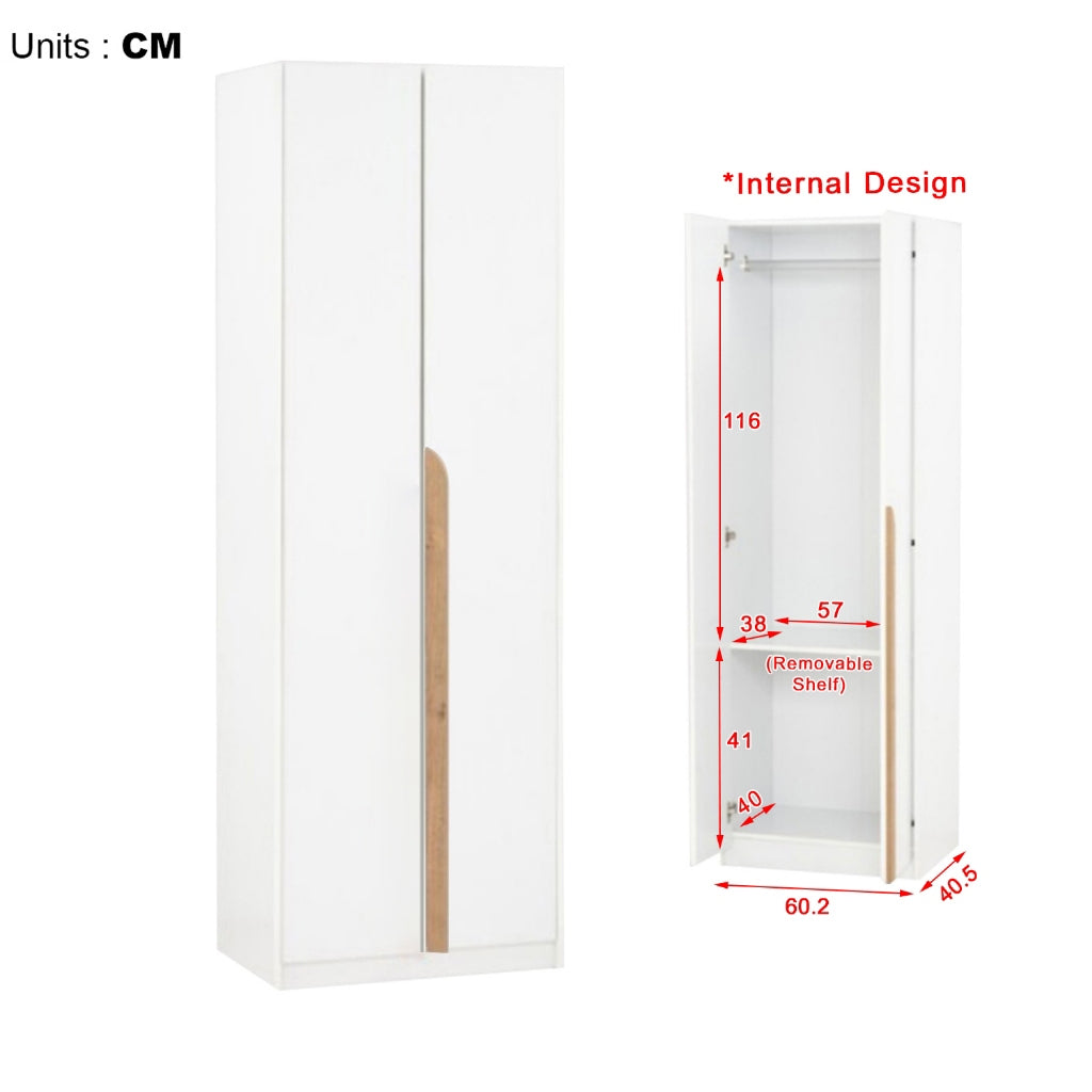 Munich Series 2-Door/3-Door Soft Closing Wardrobe w/ Clothing Rod in 2 Colours