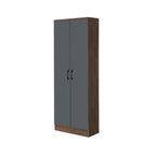 Gillie Series 2 Doors Tall Wardrobe with Top Cabinet Fully Laminated Back in 6 Colours
