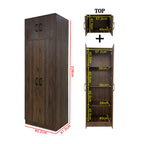 Munich Series 2-Door Shelf Wardrobe Soft Closing with TOP Cabinet Add On in 3 Colours