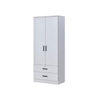 Moira CARB-P2 Certified Board 2-5 Doors  Scratch-Resist Wardrobe w/ Drawers White Colour