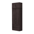 Britain Series 1/2/3/4/5 Doors Tall Wardrobe with Drawers and Top Cabinet in Black Walnut