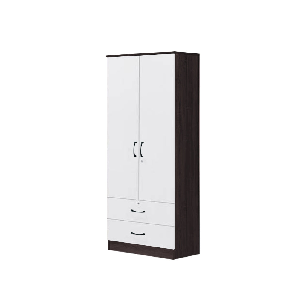 Rome Series 1/2/3/4/5 Doors Tall Wardrobe with Drawers and Top Cabinet in Walnut+White