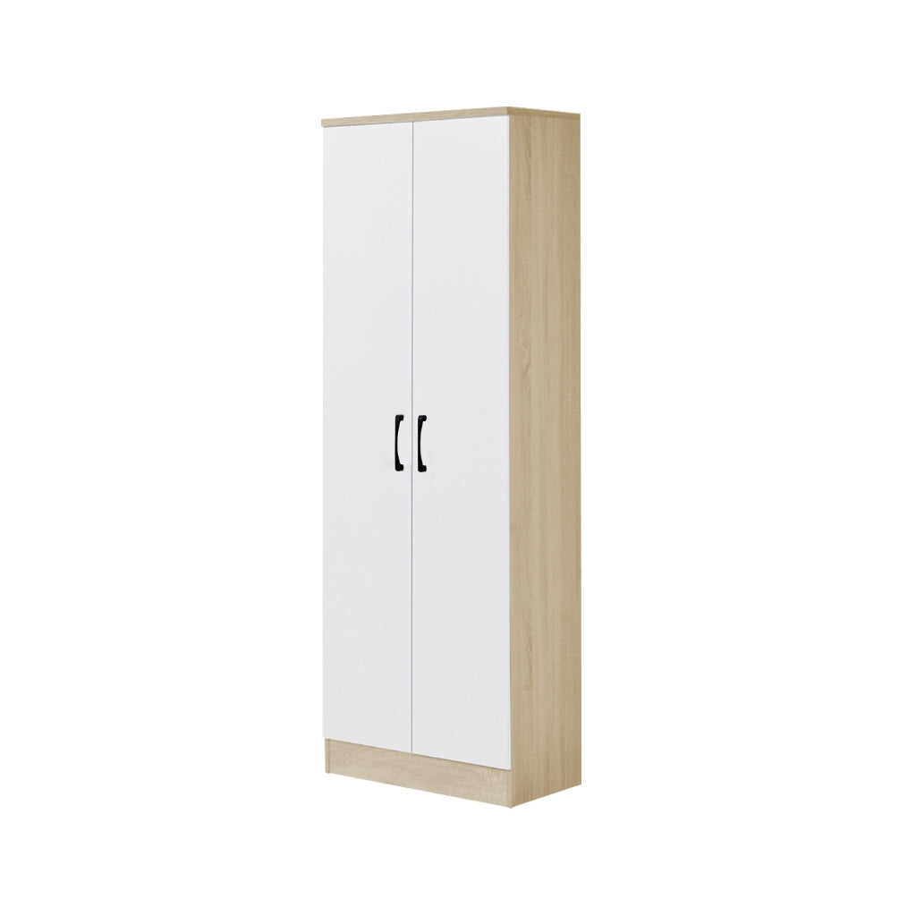 Gillie Series 2 Doors Tall Wardrobe with Top Cabinet Fully Laminated Back in 6 Colours