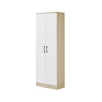 Gillie Series 2 Doors Tall Wardrobe with Top Cabinet Fully Laminated Back in 6 Colours
