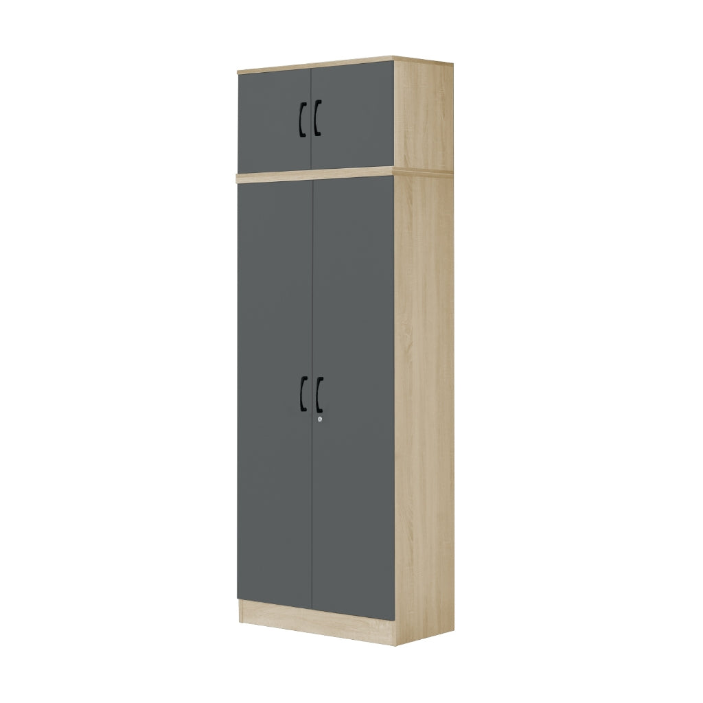 Florence Series 1/2/3/4/5 Doors Tall Wardrobe with Drawers and Top Cabinet in Natural