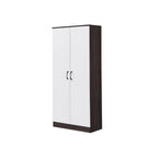 Rome Series 1/2/3/4/5 Doors Tall Wardrobe with Drawers and Top Cabinet in Walnut+White