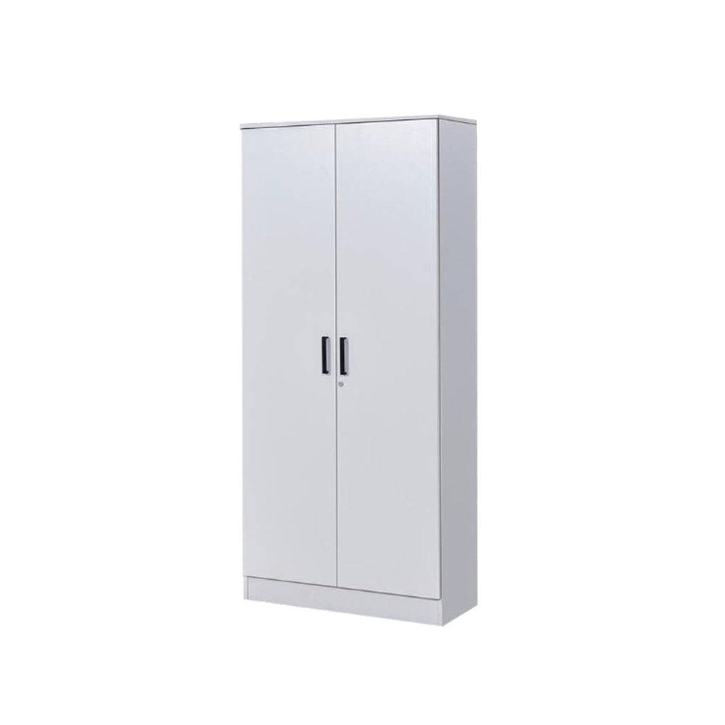 Moira CARB-P2 Certified Board 2-5 Doors  Scratch-Resist Wardrobe w/ Drawers White Colour