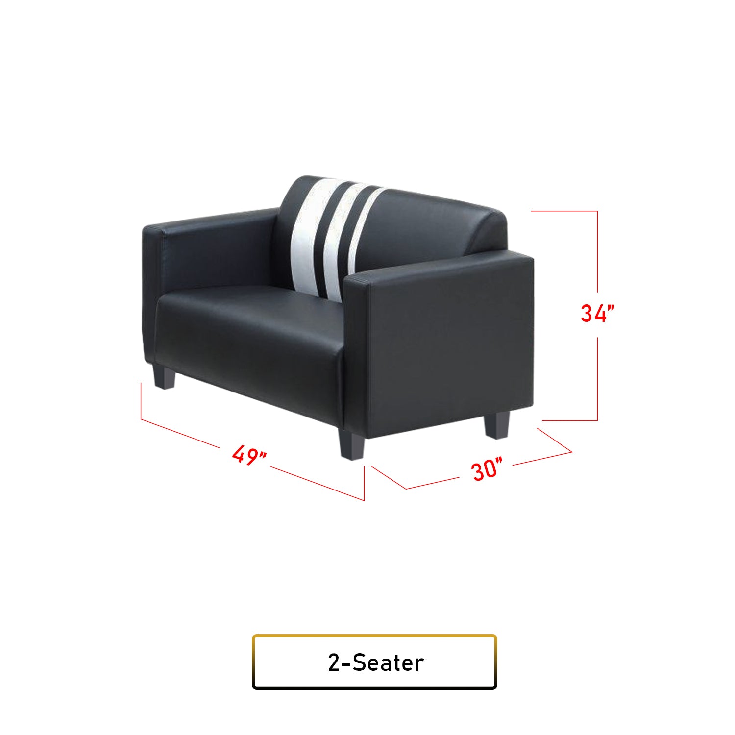 Louis 2/3 Seater Faux Leather Sofa With Ottoman In 6 Colours