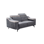 Zeak 2-Seater 3-Seater Sofa Adjustable High Back in Grey Fabric