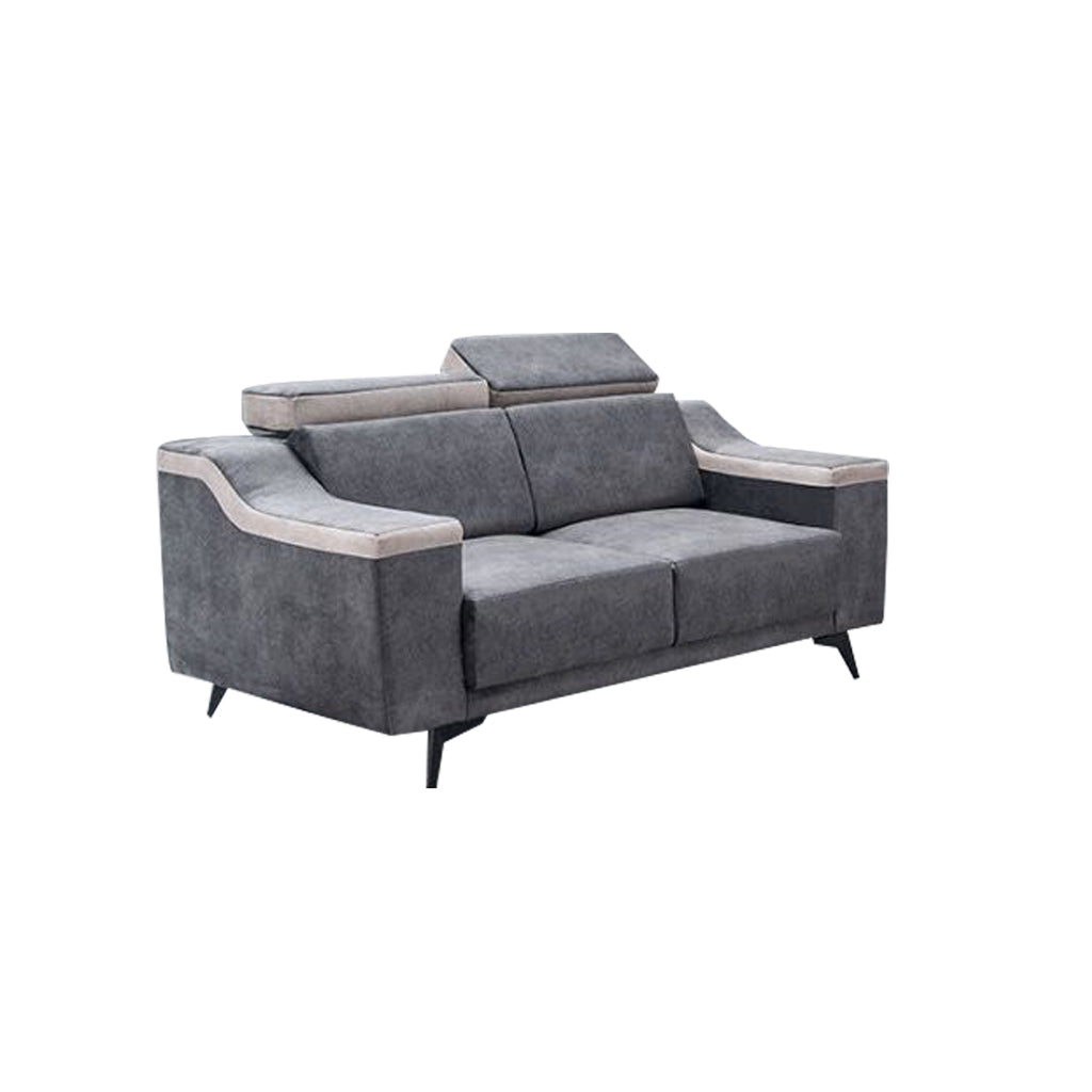 Zeak 2-Seater 3-Seater Sofa Adjustable High Back in Grey Fabric