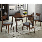 Juventus Dining Set Table with Chair & Bench in Walnut Color