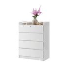 Devin Series Premium Chest of 4 Drawers Collection Full Laminated Back Panel in 6 Colours