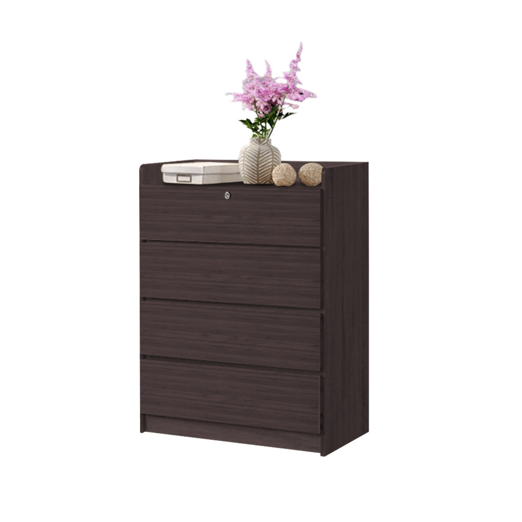 Devin Series Premium Chest of 4 Drawers Collection Full Laminated Back Panel in 6 Colours