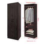 Munich Series 2-Door Soft Closing Wardrobe w/ Mirror Add-On in 2 Colours