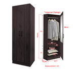 Munich Series 2-Door Soft Closing Wardrobe w/ Mirror Add-On in 2 Colours
