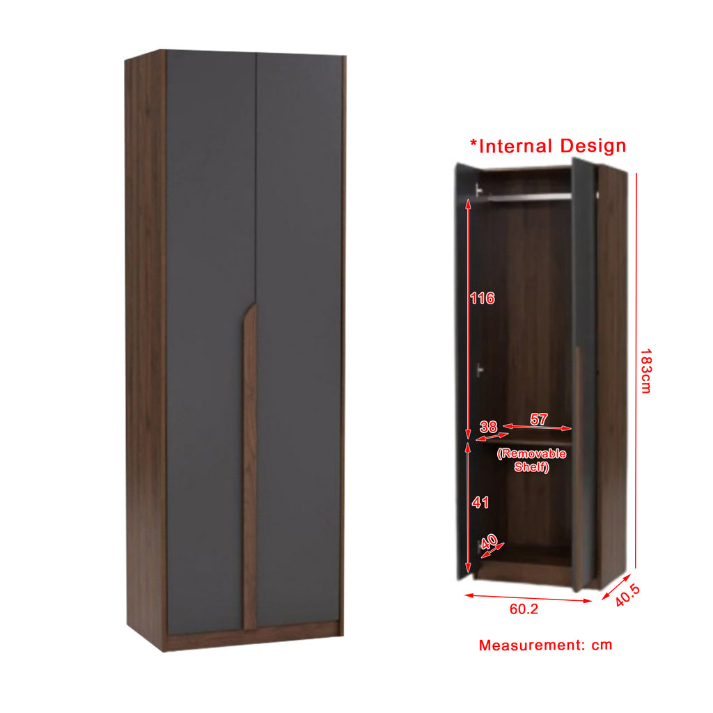 Munich Series 2-Door/3-Door Soft Closing Wardrobe w/ Clothing Rod in 2 Colours