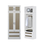 CROATIA Series 1/2/3/4/5 Doors Wardrobe Rattan Design with Drawers and Top Cabinet
