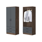 BERLIN Series 1/2/3/4/5 Doors Tall Wardrobe with Drawers and Top Cabinet in 6 Colours