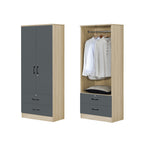 BERLIN Series 1/2/3/4/5 Doors Tall Wardrobe with Drawers and Top Cabinet in 6 Colours