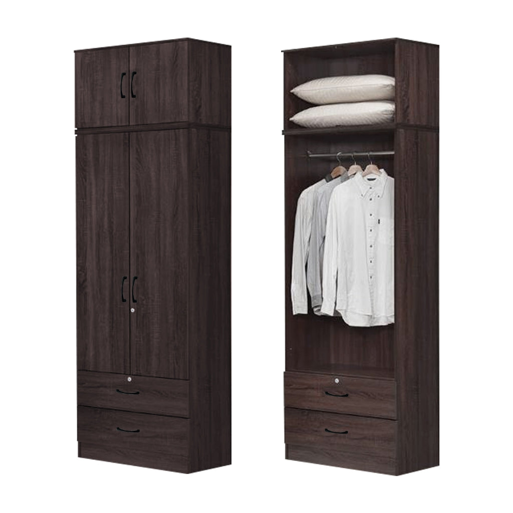 BERLIN Series 1/2/3/4/5 Doors Tall Wardrobe with Drawers and Top Cabinet in 6 Colours