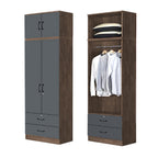 BERLIN Series 1/2/3/4/5 Doors Tall Wardrobe with Drawers and Top Cabinet in 6 Colours