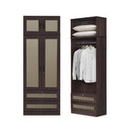 CROATIA Series 1/2/3/4/5 Doors Wardrobe Rattan Design with Drawers and Top Cabinet
