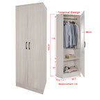 Munich Series 2-Door Soft Closing Wardrobe w/ Mirror Add-On in 3 Colours