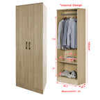 Munich Series 2-Door Soft Closing Wardrobe w/ Mirror Add-On in 2 Colours